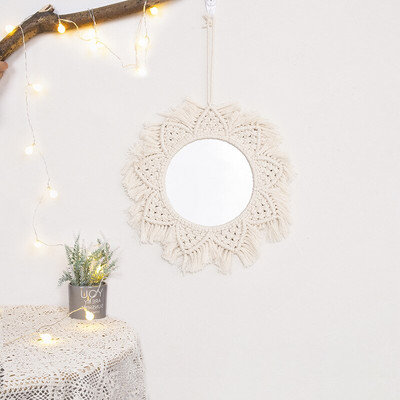 Makramé álomfogó nagy falra akasztható lakberendezési álomfogó pamut kötélbojt szőtt bohém falakasztó szoba dekoráció
