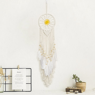 Makramé álomfogó nagy falra akasztható lakberendezési álomfogó pamut kötélbojt szőtt bohém falakasztó szoba dekoráció