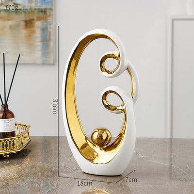 Skandináv absztrakt kerámia szobor modern fény luxus nappali lakberendezés Iroda dekoráció íróasztal kiegészítők kézműves ajándék