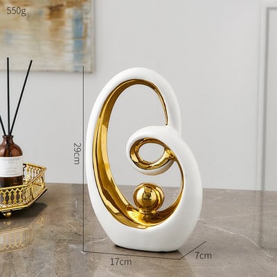 Skandináv absztrakt kerámia szobor modern fény luxus nappali lakberendezés Iroda dekoráció íróasztal kiegészítők kézműves ajándék