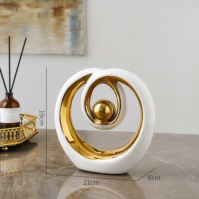 Skandináv absztrakt kerámia szobor modern fény luxus nappali lakberendezés Iroda dekoráció íróasztal kiegészítők kézműves ajándék