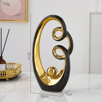 Skandináv absztrakt kerámia szobor modern fény luxus nappali lakberendezés Iroda dekoráció íróasztal kiegészítők kézműves ajándék