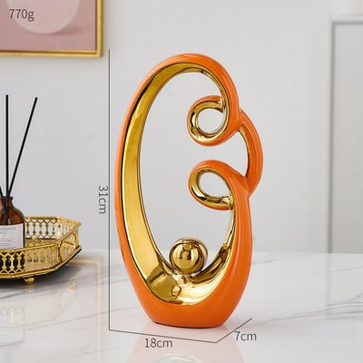 Skandináv absztrakt kerámia szobor modern fény luxus nappali lakberendezés Iroda dekoráció íróasztal kiegészítők kézműves ajándék