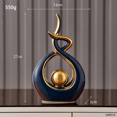 Skandináv absztrakt kerámia szobor modern fény luxus nappali lakberendezés Iroda dekoráció íróasztal kiegészítők kézműves ajándék