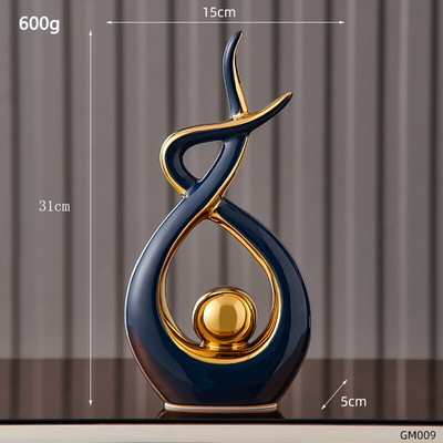 Skandináv absztrakt kerámia szobor modern fény luxus nappali lakberendezés Iroda dekoráció íróasztal kiegészítők kézműves ajándék