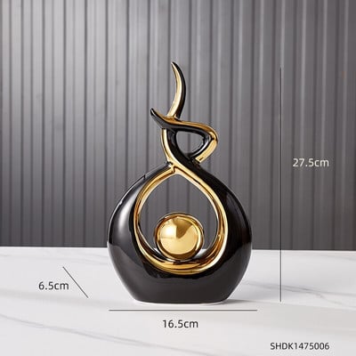 Skandináv absztrakt kerámia szobor modern fény luxus nappali lakberendezés Iroda dekoráció íróasztal kiegészítők kézműves ajándék