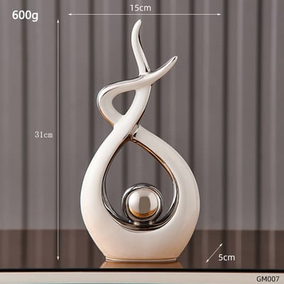 Skandináv absztrakt kerámia szobor modern fény luxus nappali lakberendezés Iroda dekoráció íróasztal kiegészítők kézműves ajándék