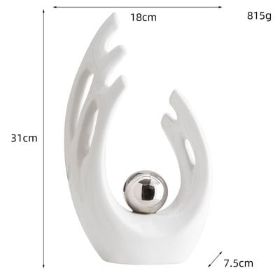 Skandináv absztrakt kerámia szobor modern fény luxus nappali lakberendezés Iroda dekoráció íróasztal kiegészítők kézműves ajándék