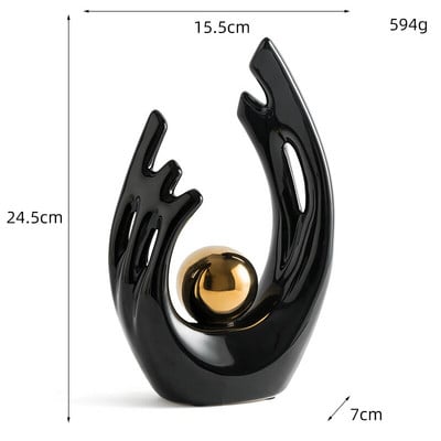 Skandináv absztrakt kerámia szobor modern fény luxus nappali lakberendezés Iroda dekoráció íróasztal kiegészítők kézműves ajándék