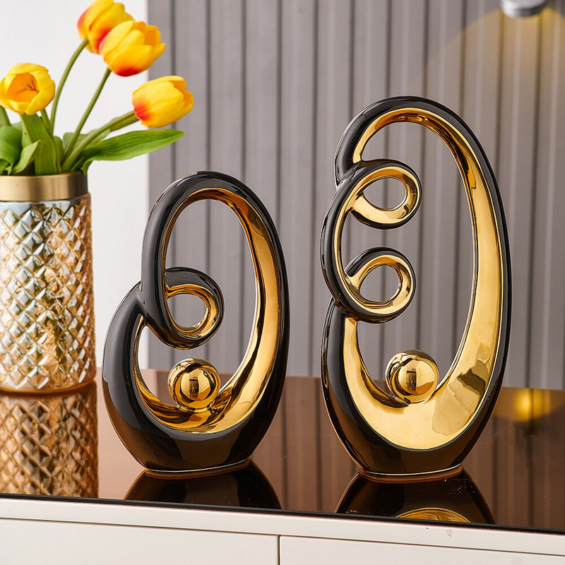 Skandináv absztrakt kerámia szobor modern fény luxus nappali lakberendezés Iroda dekoráció íróasztal kiegészítők kézműves ajándék