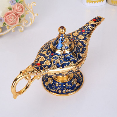 Lampă magică Aladdin cu 10 culori, decorație retro pentru casă, basm tradițional scobit, ceainic cu dorințe, artizanat decor
