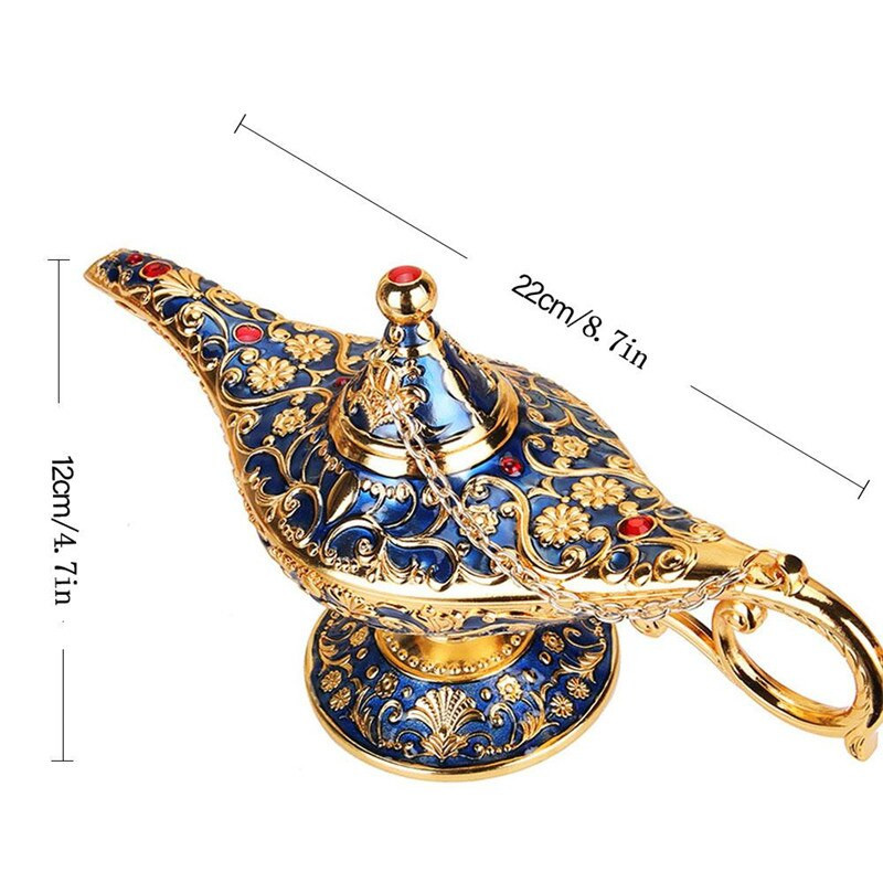 Lampă magică Aladdin cu 10 culori, decorație retro pentru casă, basm tradițional scobit, ceainic cu dorințe, artizanat decor
