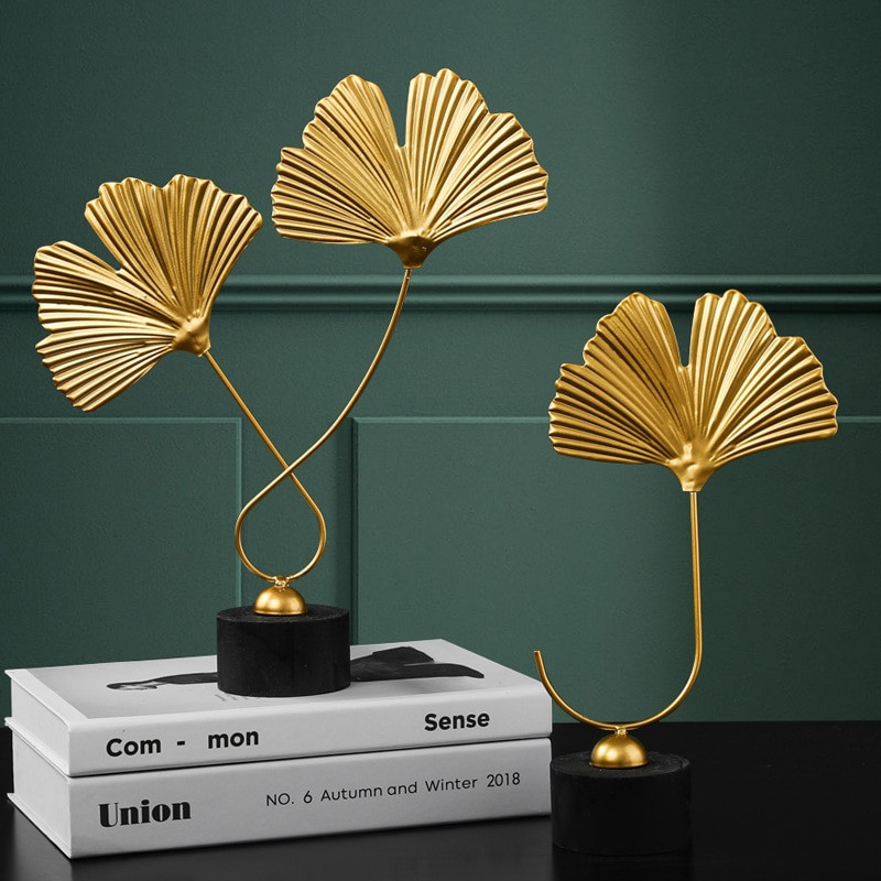 Lakás dekoráció Lakberendezési kiegészítők Modern szobadekoráció Modell Kreatív Ginkgo Leaf Light Luxus Kézművesség Művészet Szemdíszek