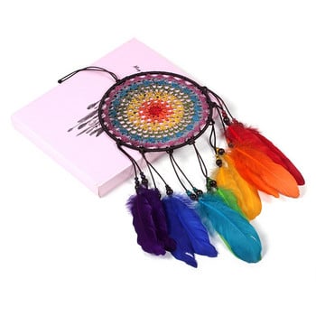 Διακόσμηση σπιτιού Rainbow Dream Catcher Feather Dream Catchers Ονειροπαγίδα Δώρο Γάμου Επισκέπτη Διακόσμηση τοίχου για αυτοκίνητο