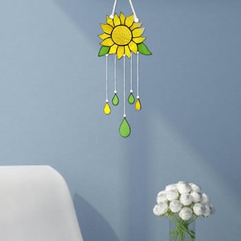 Μεταλλική χειροτεχνία βιτρό Suower Wind Chimes Κρεμαστό παράθυρο Κρεμαστό Διακόσμηση τοίχου Κρεμαστό Στολίδι Wind Chimes Διακόσμηση σπιτιού