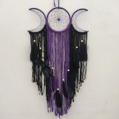 Triple Moon Goddess Macrame Wall Vising Boho Half Moon Large Dream Catcher Decor Home Bedroom Chic Decoration Art Craft Gift