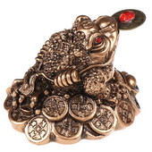 Kínai Fengshui pénzérme varangy figura LUCKY Fortune Wealth Arany béka asztali dekoráció irodai otthoni íróasztal dekorációhoz