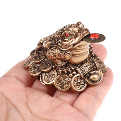 Kínai Fengshui pénzérme varangy figura LUCKY Fortune Wealth Arany béka asztali dekoráció irodai otthoni íróasztal dekorációhoz