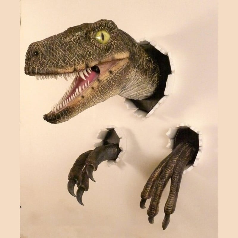 3D dinoszaurusz dekorációs Velociraptor szett gyanta fal hangulatú dekorációs kellékek szállítás