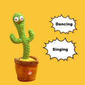 Talk Sound Record Repeat Toy Kawaii Cactus Jucărie minunată care vorbește Dansează Cactus Papușă Vorbește Jucării Copii Copii Jucărie educațională Cadou