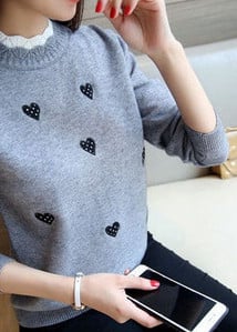 Γυναικείο casual πουλόβερ με κέντημα