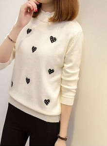 Γυναικείο casual πουλόβερ με κέντημα