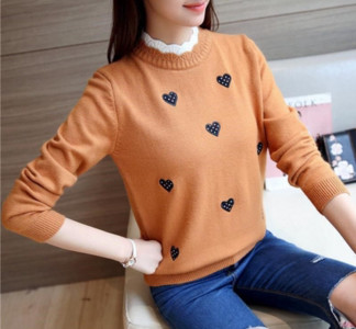 Γυναικείο casual πουλόβερ με κέντημα