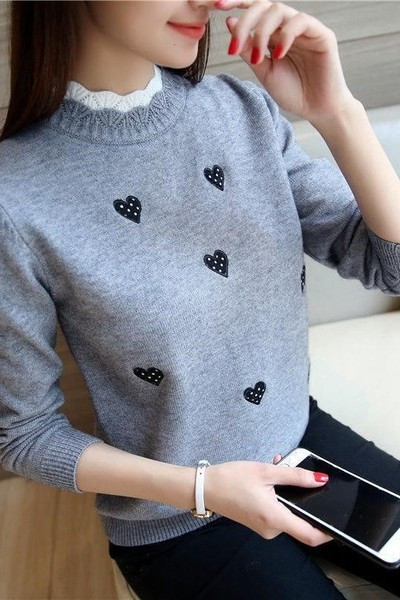 Γυναικείο casual πουλόβερ με κέντημα