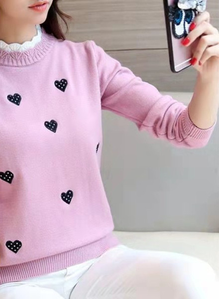 Γυναικείο casual πουλόβερ με κέντημα