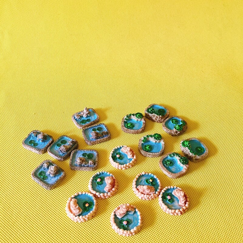 18 vnt mielas tvenkinio baseinas / miniatiūriniai nameliai pilies namas / figūrėlė / fėjos sodo nykštukas / terariumo dekoras / amatai / pasidaryk pats reikmenys / modelis