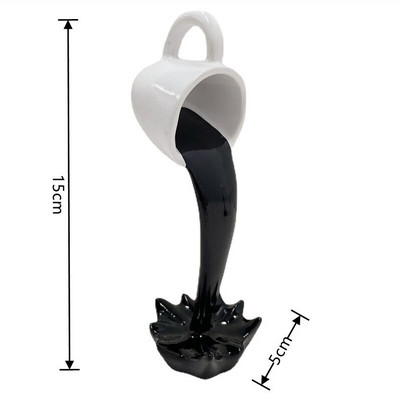 Plaukiojantis išsiliejantis kavos puodelis Skulptūra Virtuvės dekoravimas Išsiliejantis stebuklingas purslas Kūrybinis darbastalio dekoras Namų dekoravimas