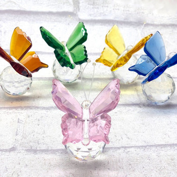 Πολυτελές κρύσταλλο πεταλούδα σκανδιναβικό διαφανές κρύσταλλο στολίδι πεταλούδας Δημιουργικό δώρο γάμου Γυάλινο κρύσταλλο Lucky Butterfly