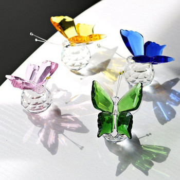 Πολυτελές κρύσταλλο πεταλούδα σκανδιναβικό διαφανές κρύσταλλο στολίδι πεταλούδας Δημιουργικό δώρο γάμου Γυάλινο κρύσταλλο Lucky Butterfly