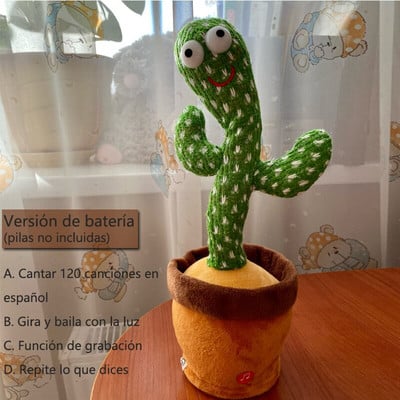 Прекрасна говореща играчка Танцуващ кактус Кукла Говорете Говорете Звукозапис Повторете играчка Kawaii Кактус Играчки Деца Деца Образователна играчка Подарък
