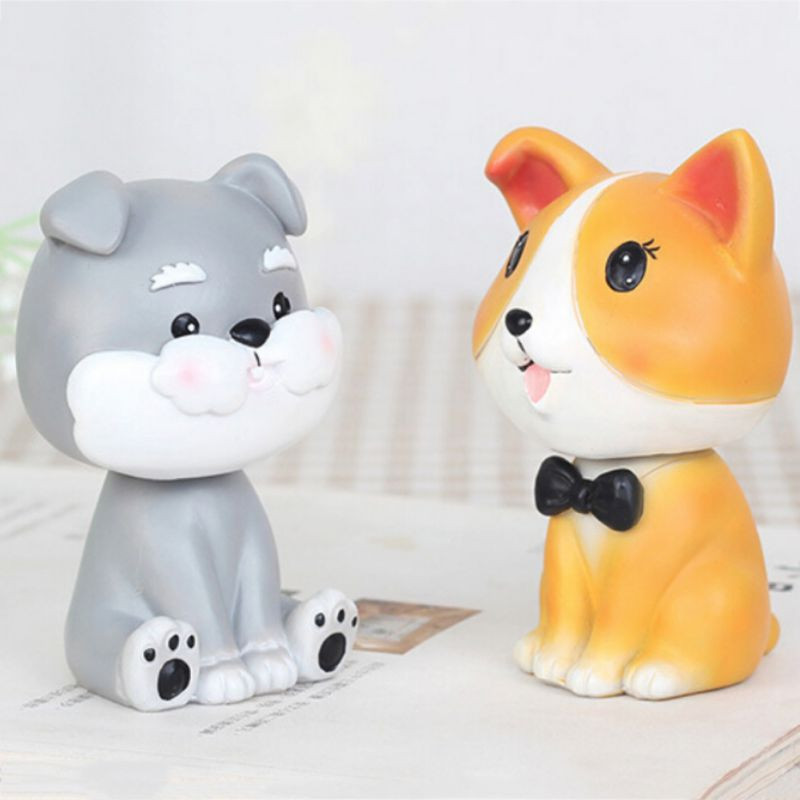 Aranyos kutya rázta fejét Díszek Autóbelső Medál Otthon Kert Dekoráció Kézművesek Aranyos hinta kutya Rajzfilm figurák Miniatűrök