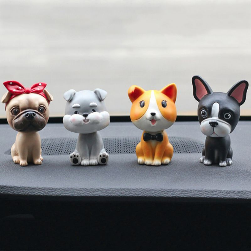 Aranyos kutya rázta fejét Díszek Autóbelső Medál Otthon Kert Dekoráció Kézművesek Aranyos hinta kutya Rajzfilm figurák Miniatűrök