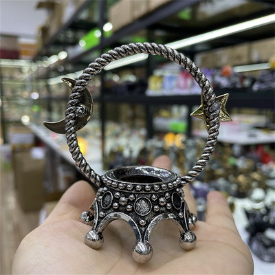 Star Moon Crown fém kristálygömb tartó mágikus gömb kijelző állvány asztali díszek fényképészeti kellékek