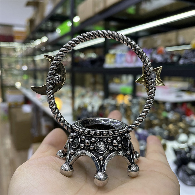 Star Moon Crown fém kristálygömb tartó mágikus gömb kijelző állvány asztali díszek fényképészeti kellékek