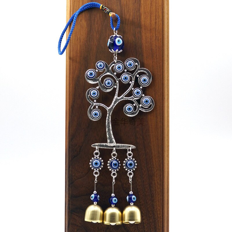 Bliski istok Turska Devil Eye Blue Ward Off Evil Bead Tree of Life Tassel Bell Wind Chimes Privjesak Amulet Maskota Feng Shui Decor
