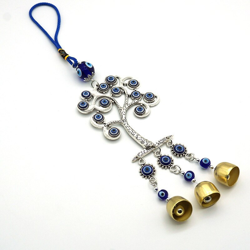 Bliski istok Turska Devil Eye Blue Ward Off Evil Bead Tree of Life Tassel Bell Wind Chimes Privjesak Amulet Maskota Feng Shui Decor