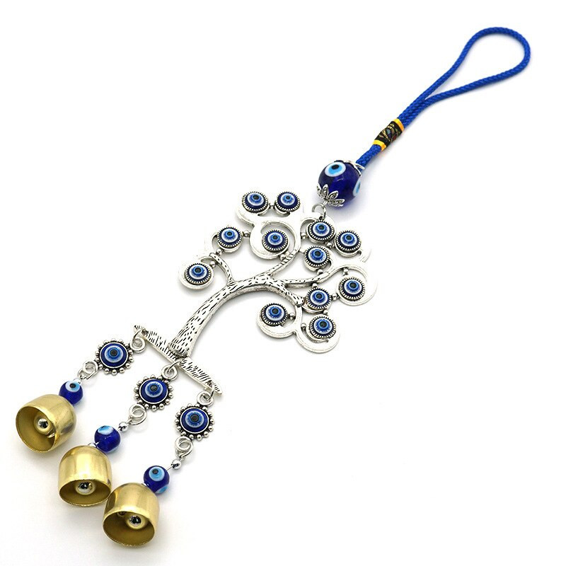 Bliski istok Turska Devil Eye Blue Ward Off Evil Bead Tree of Life Tassel Bell Wind Chimes Privjesak Amulet Maskota Feng Shui Decor