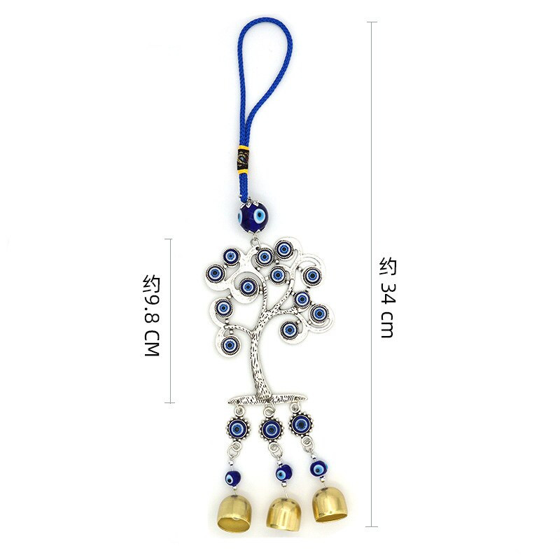 Bliski istok Turska Devil Eye Blue Ward Off Evil Bead Tree of Life Tassel Bell Wind Chimes Privjesak Amulet Maskota Feng Shui Decor