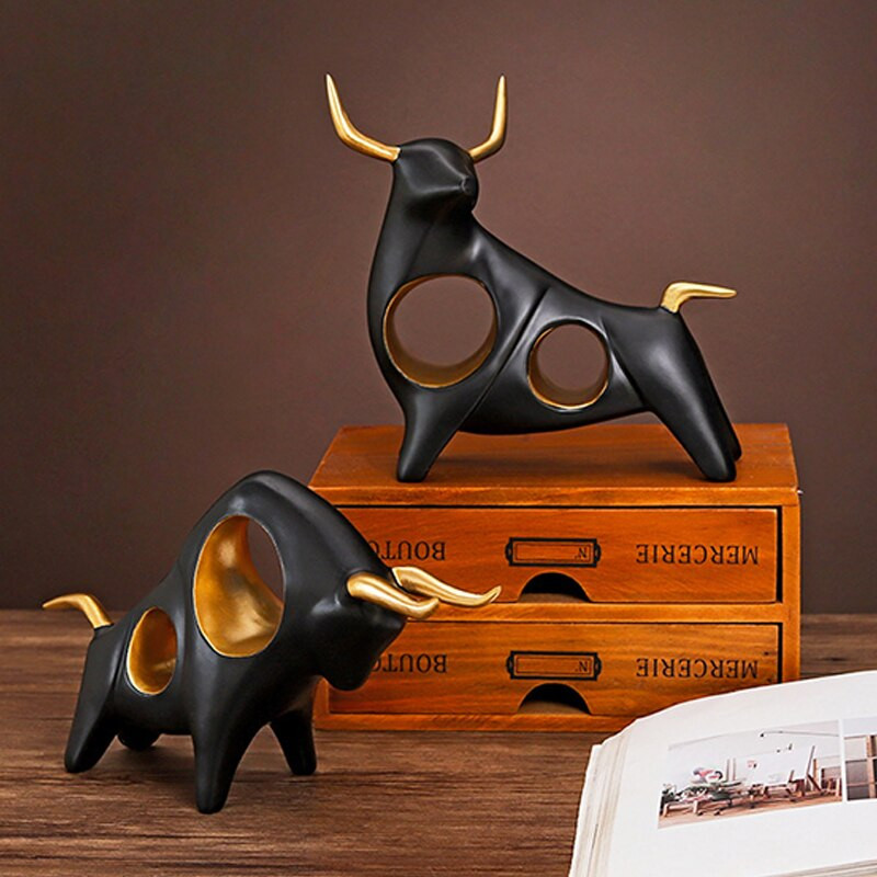 Skulptura figurice Bika Kip bikova Ulični bik Simbol godine 2021. Godina vola Sretni kip 2021. Životinja Vol Uređenje doma