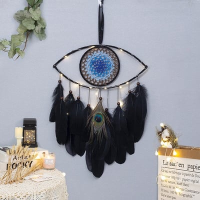 Fényes álomfogó szoba dekoráció szélcsengő Evil Eye otthoni díszek nagy fali álomfogó nagy méretű álomfogó dekoráció