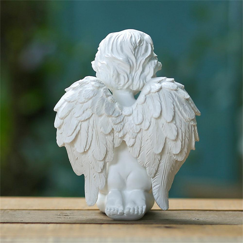 Gyönyörű angyal alakú szobor dekor, kézzel készített jó faragott gyanta szobor modell szilikon forma Aranyos alvó angyal baba gyertyaforma