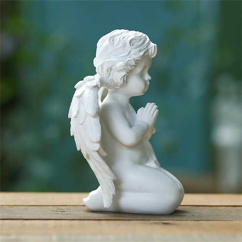 Gyönyörű angyal alakú szobor dekor, kézzel készített jó faragott gyanta szobor modell szilikon forma Aranyos alvó angyal baba gyertyaforma