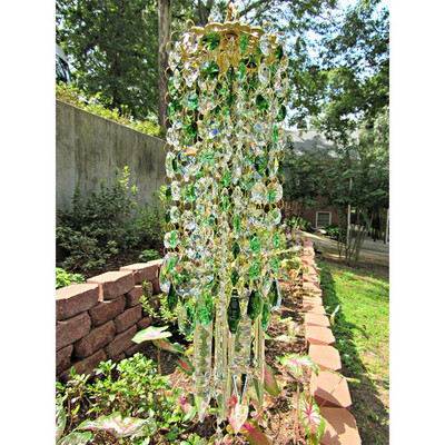 Clopoței de vânt pentru decorarea camerei acasă Chime de vânt din cristal colorate Grădină în aer liber Curtea din spate Decor de peluză Cadouri pentru decorarea interioară