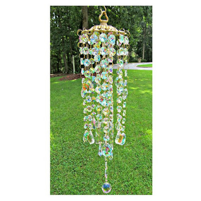 Clopoței de vânt pentru decorarea camerei acasă Chime de vânt din cristal colorate Grădină în aer liber Curtea din spate Decor de peluză Cadouri pentru decorarea interioară