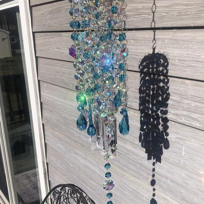 Clopoței de vânt pentru decorarea camerei acasă Chime de vânt din cristal colorate Grădină în aer liber Curtea din spate Decor de peluză Cadouri pentru decorarea interioară