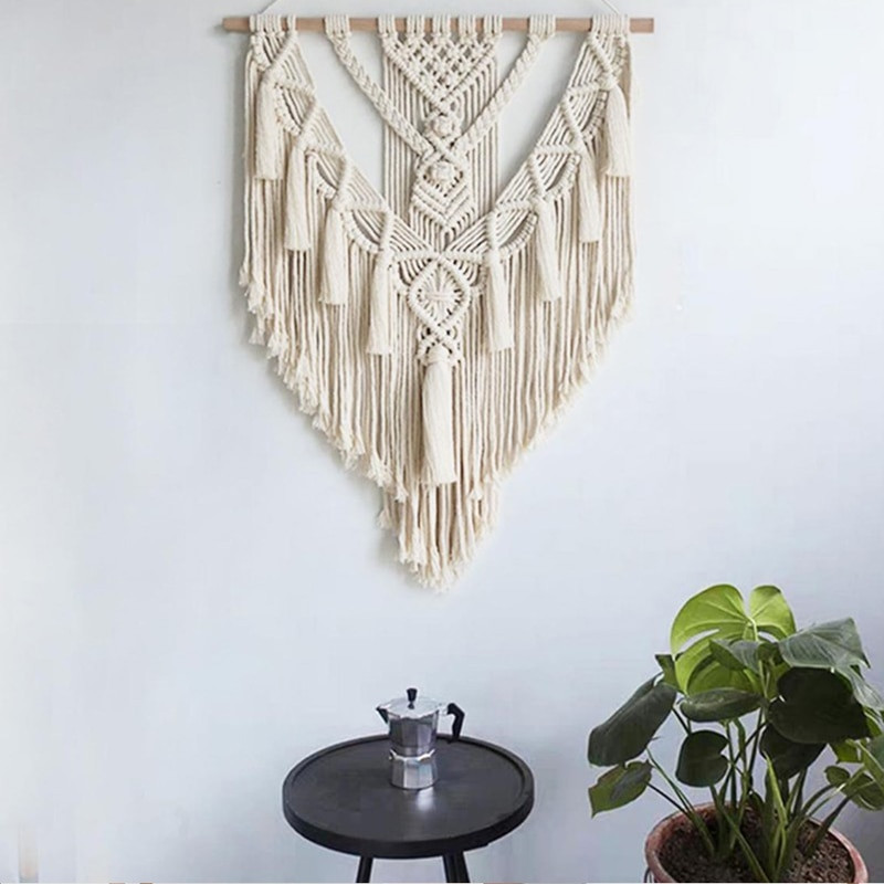 Macrame pakabinamas gobelenas Sienų dekoras Boho Chic Bohemian austas namų dekoravimas